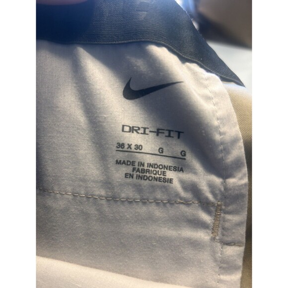 Nike Dri Fit Golf Pants Mens Size 36x30 Tan Khaki Stretch Fit Straight Leg Beige - Picture 3 of 7